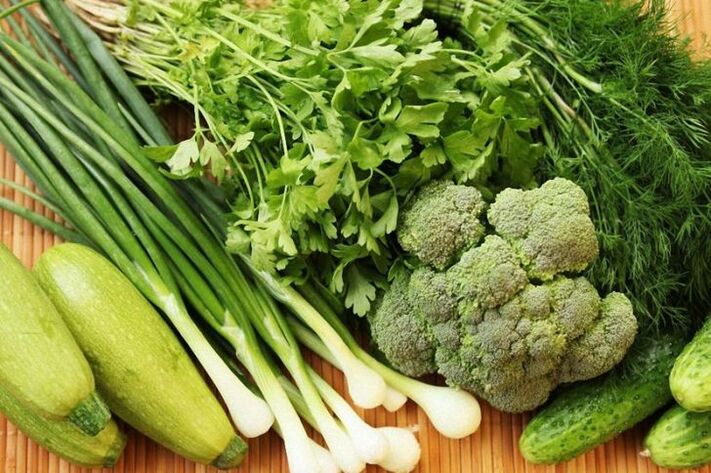 Verduras y hierbas para dieta hipoalergénica. 